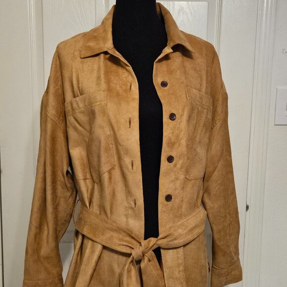 NEW Banana Republic Fax Suede Top XXL Jacket Plus Size - Picture 1 of 11